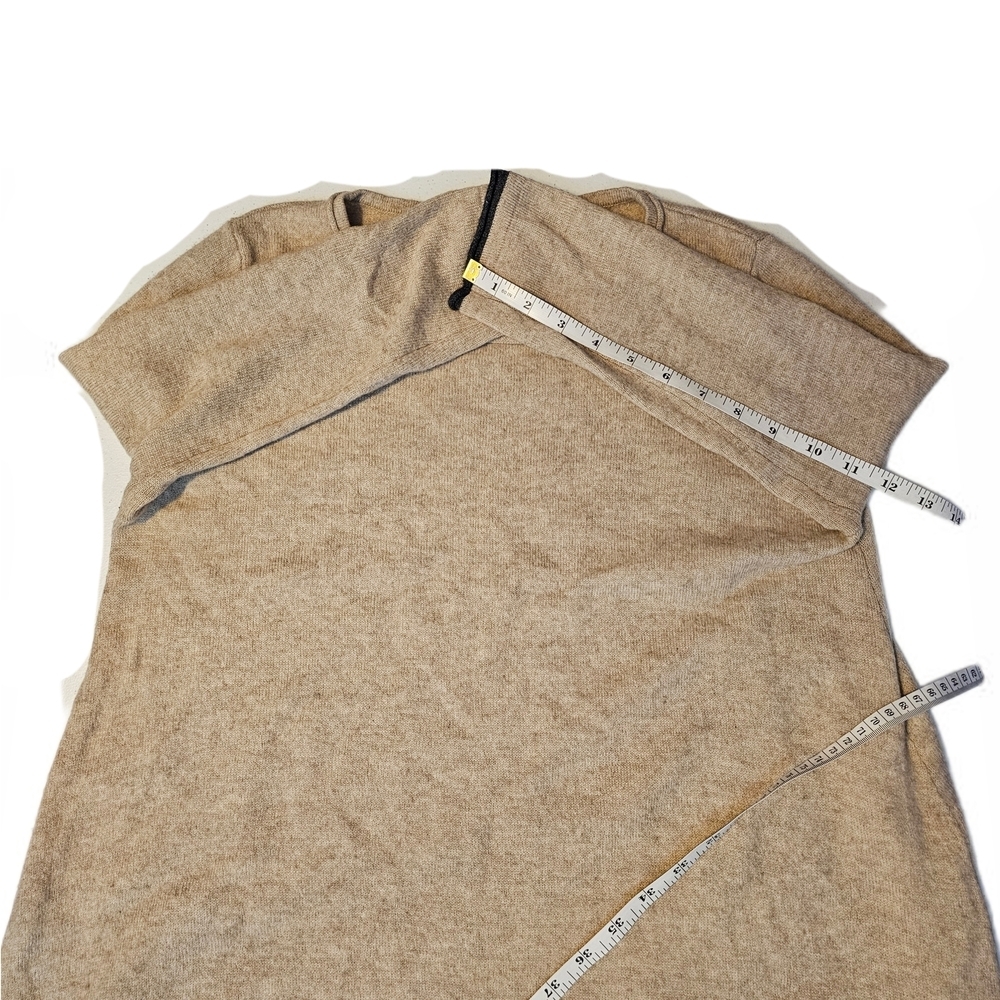 Philosophy Dan Lewis Asymmetrical Cashmere Tunic Sweater Oatmeal/Grey Trim - Picture 9 of 11